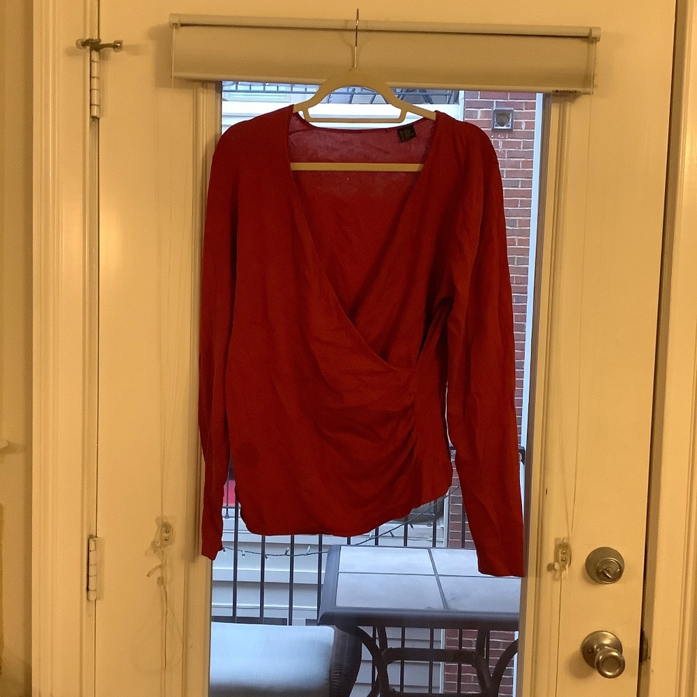 Red wrap top